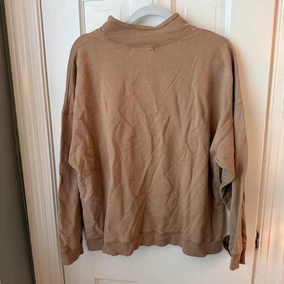 Na Nin James Cotton Oversized Mock Neck Sweatshirt Tan - Picture 8 of 8